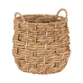 Kate and Laurel Livia Modern Woven Storage Basket, 13 x 13, Natural Water Hyacinth, Boho Wicker Basket for Use as Nursery Storag