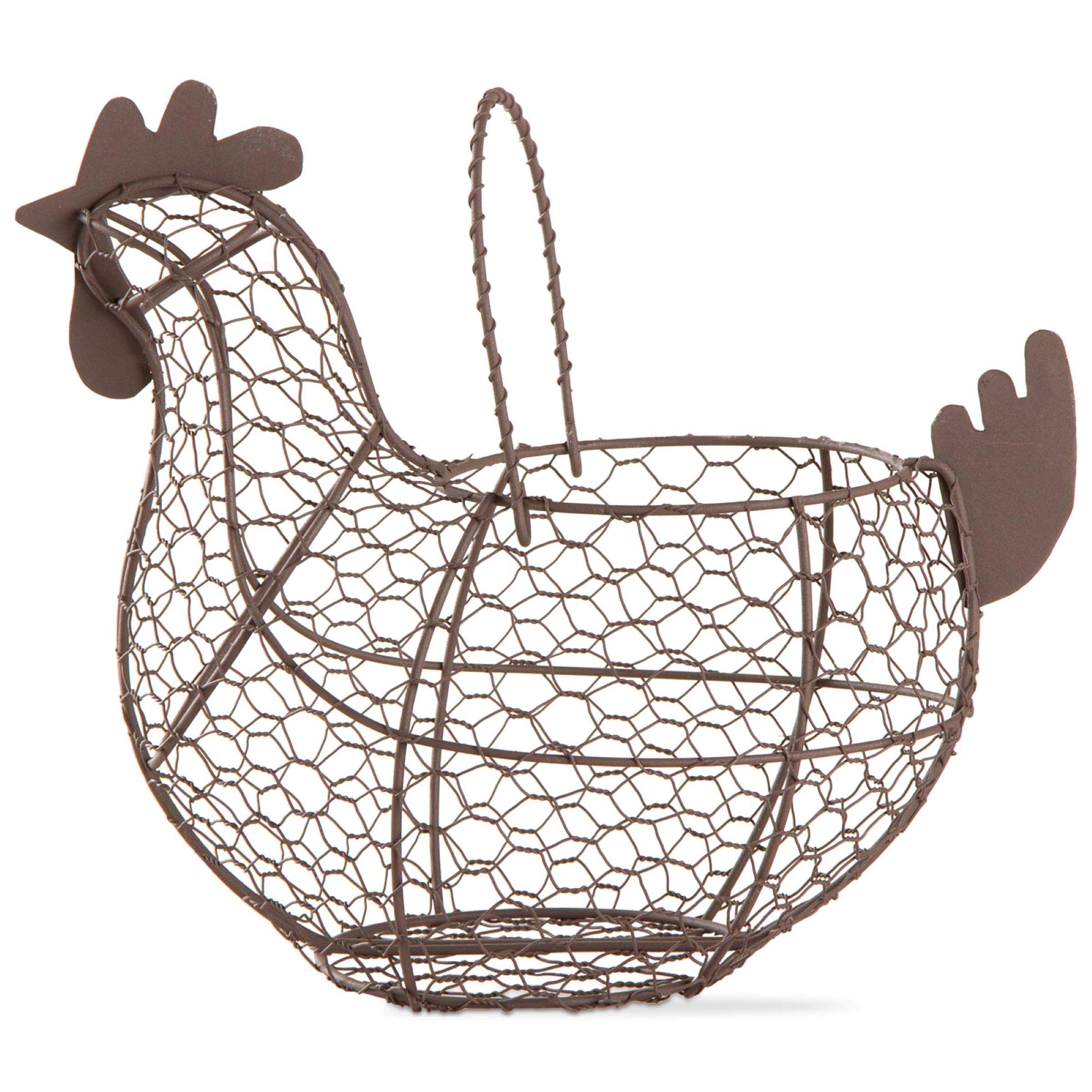 Tag Farmhouse Rustic Vintage Chicken Wire Egg Basket With Handle For Egg Holder Fruit And Kitchen Living Room Home Rooster Decor