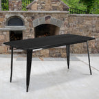 Flash Furniture Charis Commercial Grade 31.5" X 63" Rectangular Black Metal Indoor-Outdoor Table