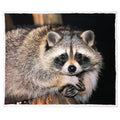 Xsmei 50'X60' Raccoon Sherpa Blanket Animal Print Throw Blanket Super Soft Fuzzy Blanket Thick Warm Fleece Blankets For Couch