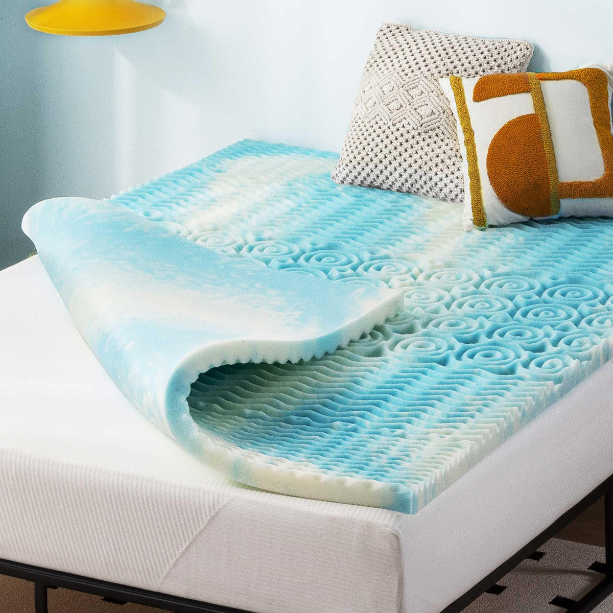 Best Price Mattress 2 Inch 5-Zone Swirl Gel Aerobreeze Foam Mattress Topper, Certipur-Us Certified, King