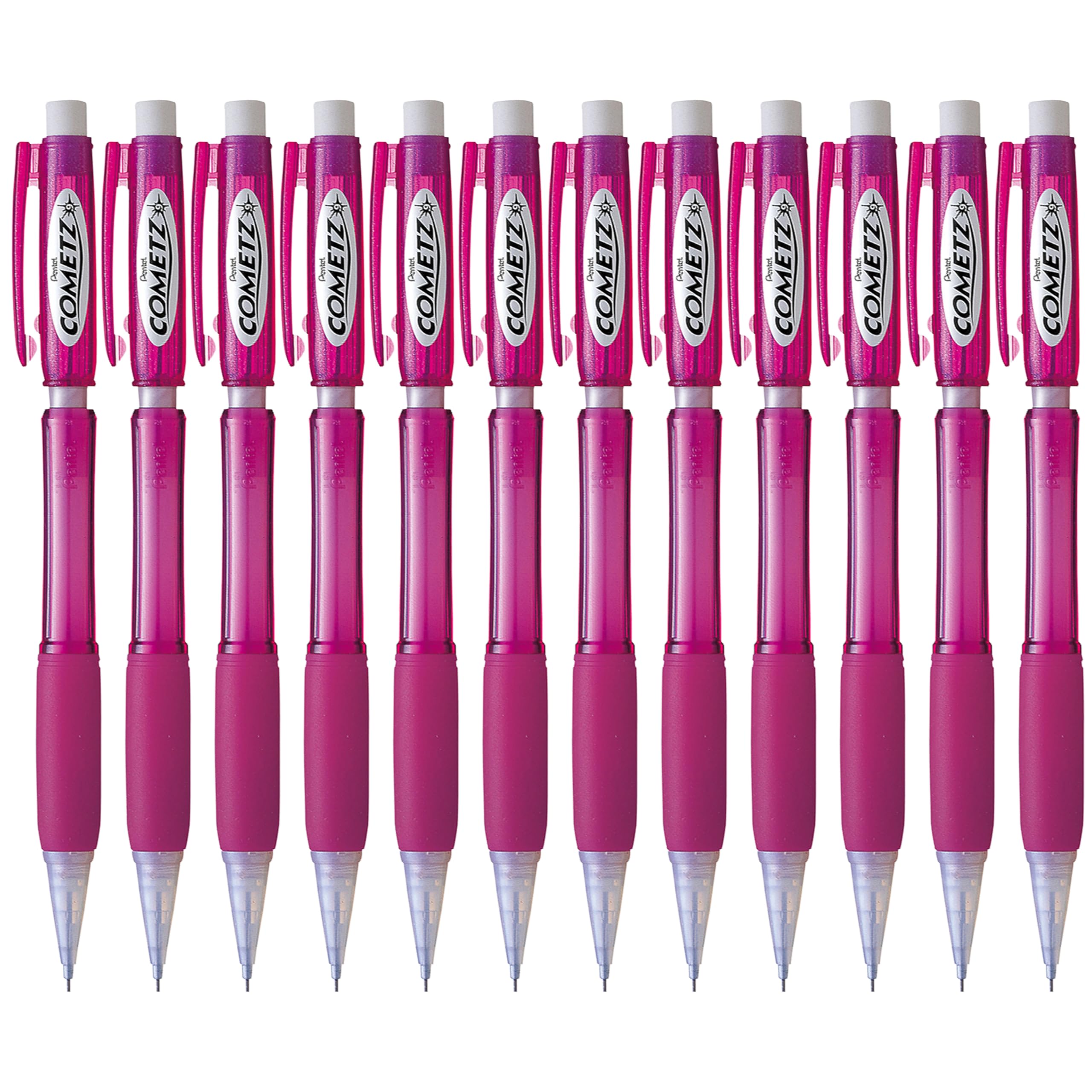 Pentel Cometz Automatic Pencil, 0.9Mm, Pink Barrel, Box Of 12 (Ax119P)