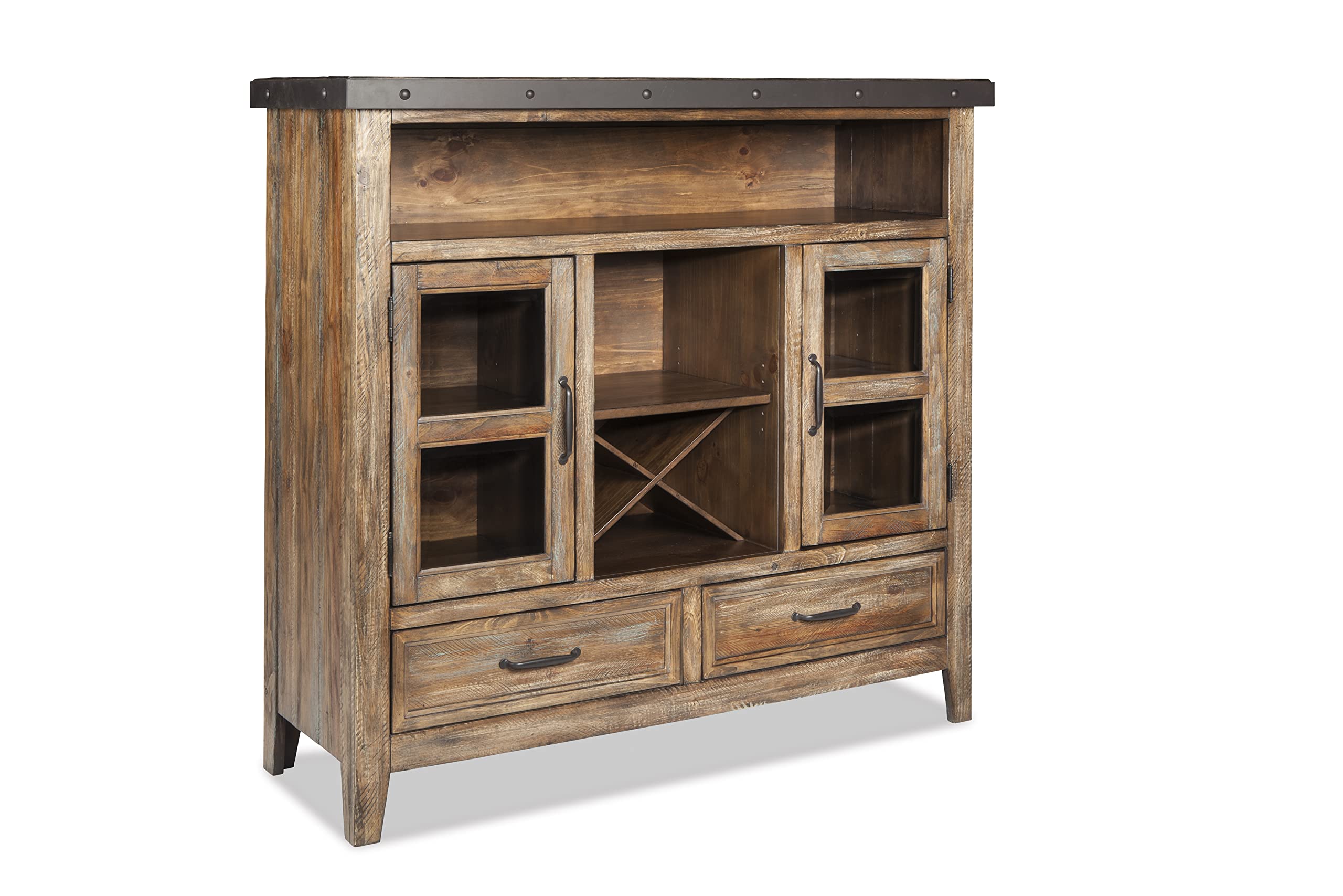 Intercon Taos 55" x 18" x 52" Pantry with 2 Drawers and Shelves, Canyon Brown Sideboard, Multi