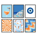 HAUS AND HUES Beach Posters Gallery Wall Art Set of 6 - Ocean Poster Beach Scene Wall Art, Beach Posters for Walls, Travel Poste
