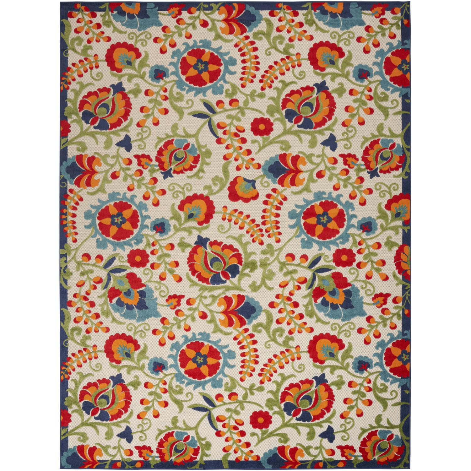Nourison Aloha Indoor-Outdoor Multicolor 12' X 15' Area Rug, Easy Cleaning, Non Shedding, Bed Room, Living Room, Dining Room, Ba