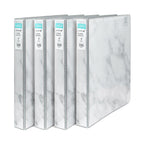 Yoobi 1 Inch Binder - Marble Design, Gray Color - 3-Ring Binder With 2 Pockets, Perfect For School, Home Or Office - Holds Up To
