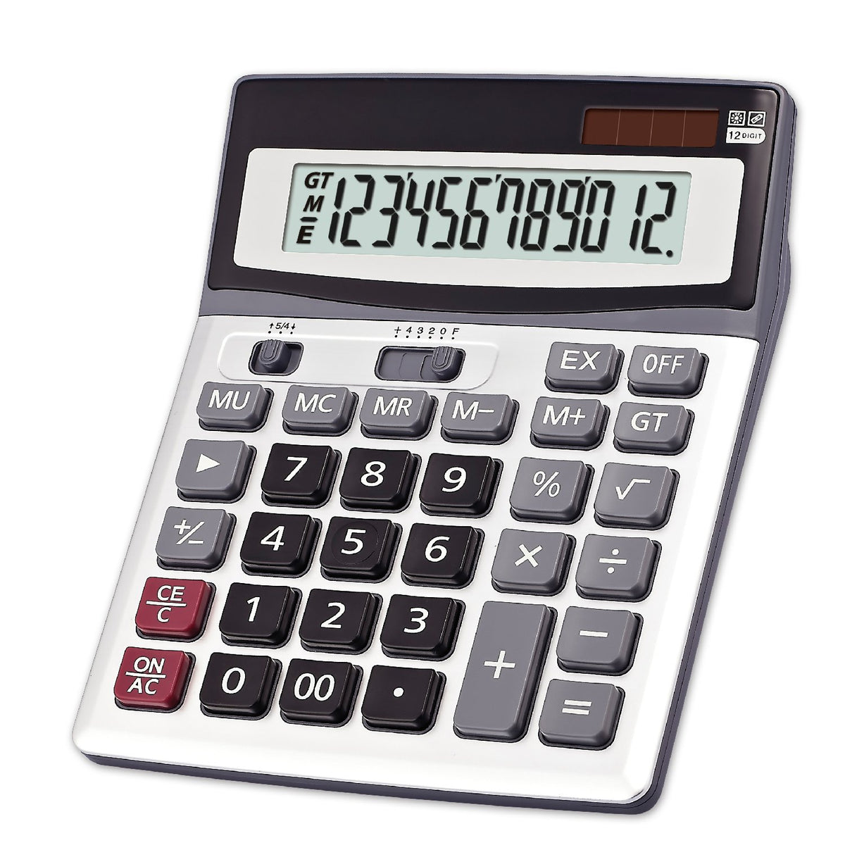 Offidix Large Key Calculators Office Desktop Calculator, Dual Power Electronic Calculator Portable 12 Digit Large Lcd Display Ca