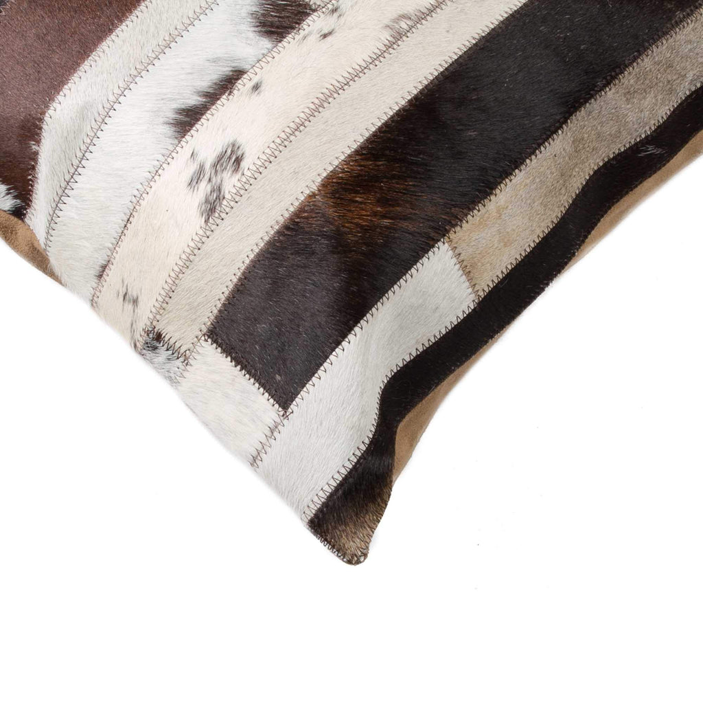 HomeRoots Kitchen 18' x 18' x 5' Hand Tufted Chocolate and Natural Throw Pillow