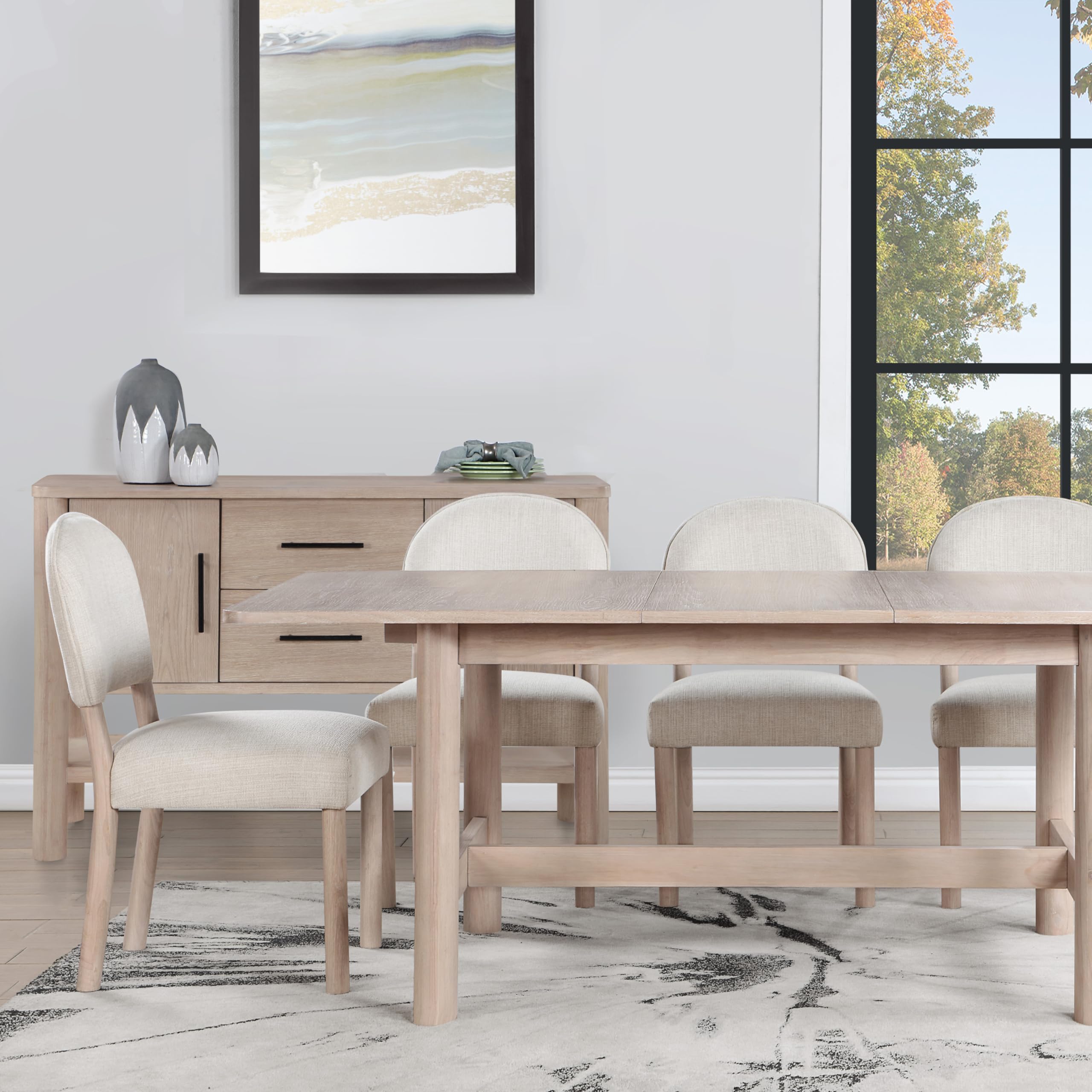 Steve Silver Company Gabby Upholstered Dining Chair, Kiln-Dried Wood, Ergonomically Sculpted, Hardwood, Solid Wood Legs, Dining, Office, Living Space, 24.75' D X 20.5' W X 35.75' H, Light Brown