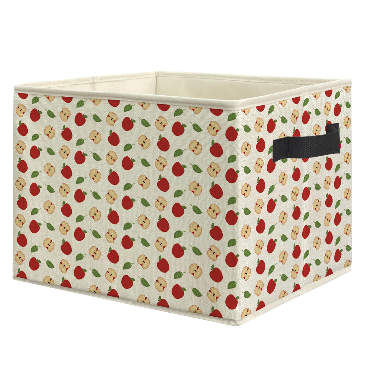 ROXMART Red Apple Storage Bin Box, Rustic Cute Apple Fruit Botanical Collapsible Storage Basket Organizer for Kids Room Nursery 