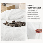 Bedsure Faux Fur White Blanket Twin Size For Couch - Soft, Fuzzy, Fluffy, And Shaggy Blankets, Warm And Thick Sherpa, Pure White
