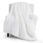 Bedsure Soft Fuzzy White Faux Fur Throw Blanket, 50X60 Inches, 640 Gsm