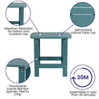 Flash Furniture Charlestown Tiered Commercial Poly Resin Adirondack Side Table - Sea Foam - All-Weather - Indoor/Outdoor