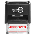 Supply360 As-Imp1102R - Approved Stamp With By: & Date:, Red Ink, Heavy Duty Commerical Self-Inking Rubber Stamp, 9/16' X 1-1/2