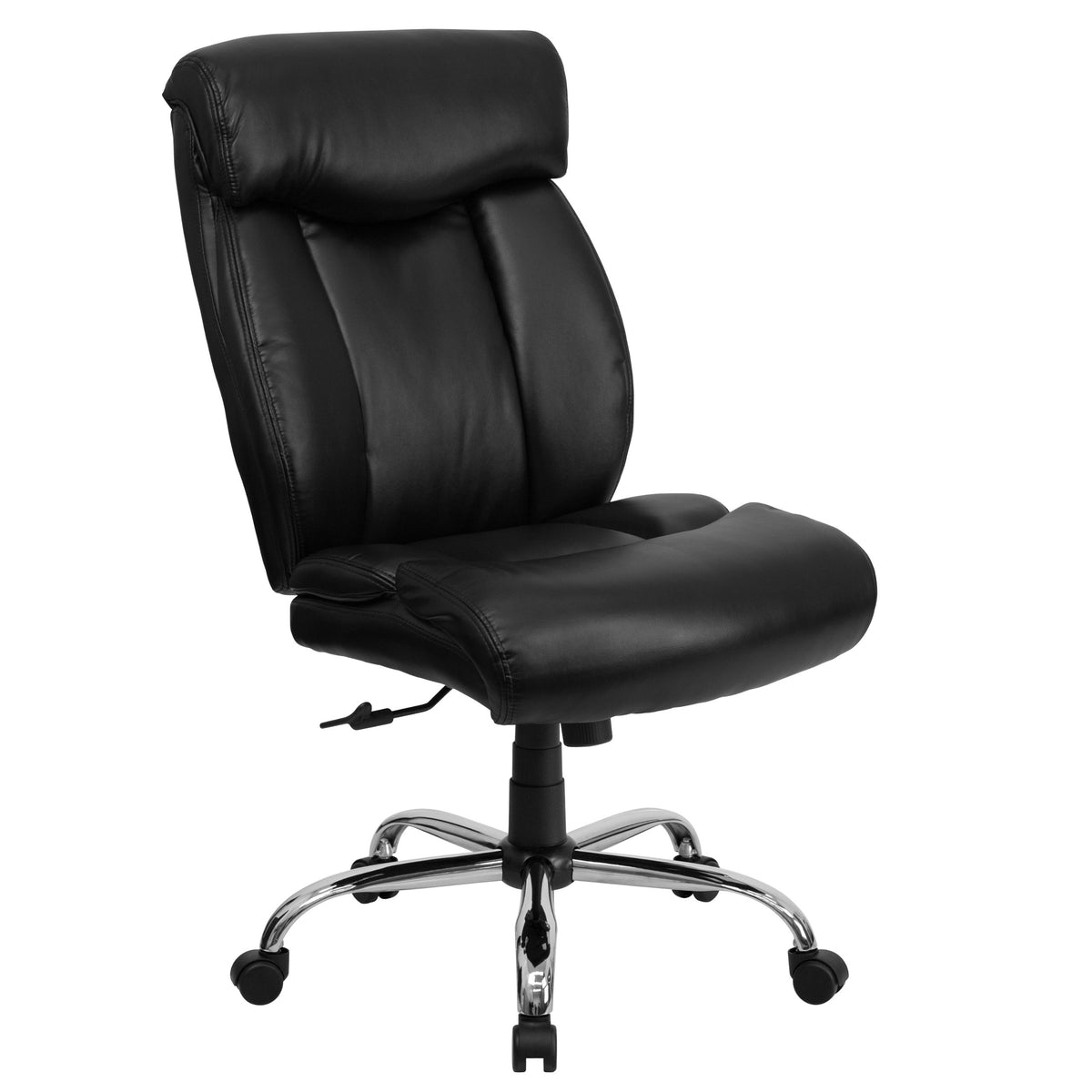 Flash Furniture Hercules Series Big & Tall LeatherSoft Swivel Office Chair, Ergonomic High-Back Executive Chair with Full Headrest, Padded Seat, Black