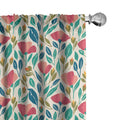 Ambesonne Poppy Flower Curtains, Colorful Spring Garden with Abstract Leaves Sprouts and Petals Nature Beauty, Window Treatments