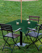 Queenker Sea Green Outdoor Tablecloth With Umbrella Hole And Zipper, Solid Color Table Cover For Square Tables Waterproof Tablet