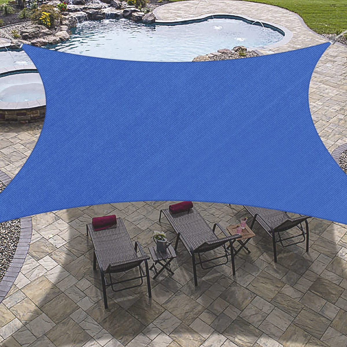 Outdoorlines Rectangle Sun Shade Sails For Patios 12 X 16 Ft Sun Uv Blocking Outdoor Canopy, Sunshades For Backyard, Lawn And Ga