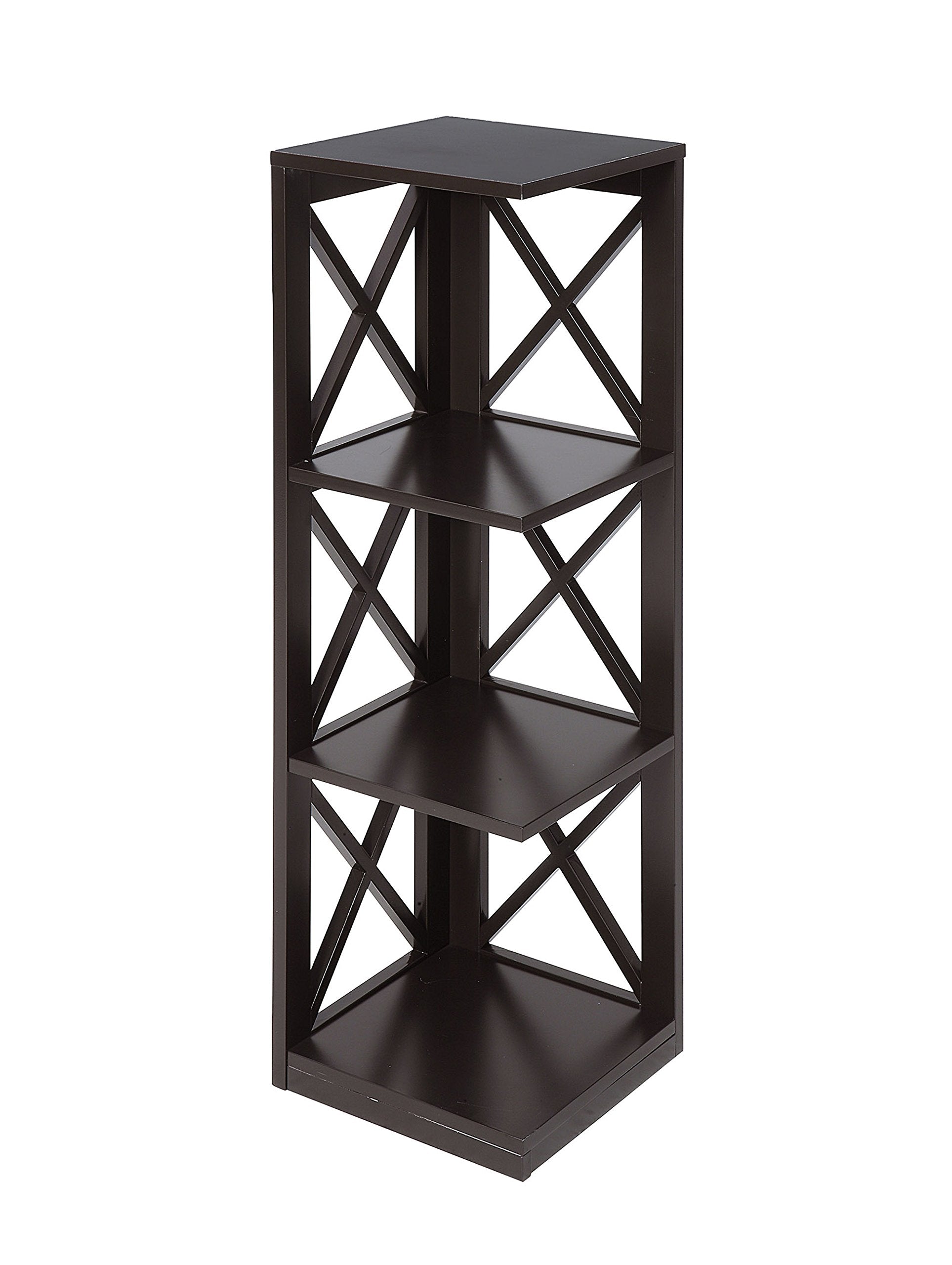 Convenience Concepts Oxford 3 Tier Corner Bookcase, Espresso