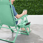Best Choice Products Adjustable Zero Gravity Chair, Monochromatic Color Folding Patio Recliner W/Side Tray, Headrest - Mint