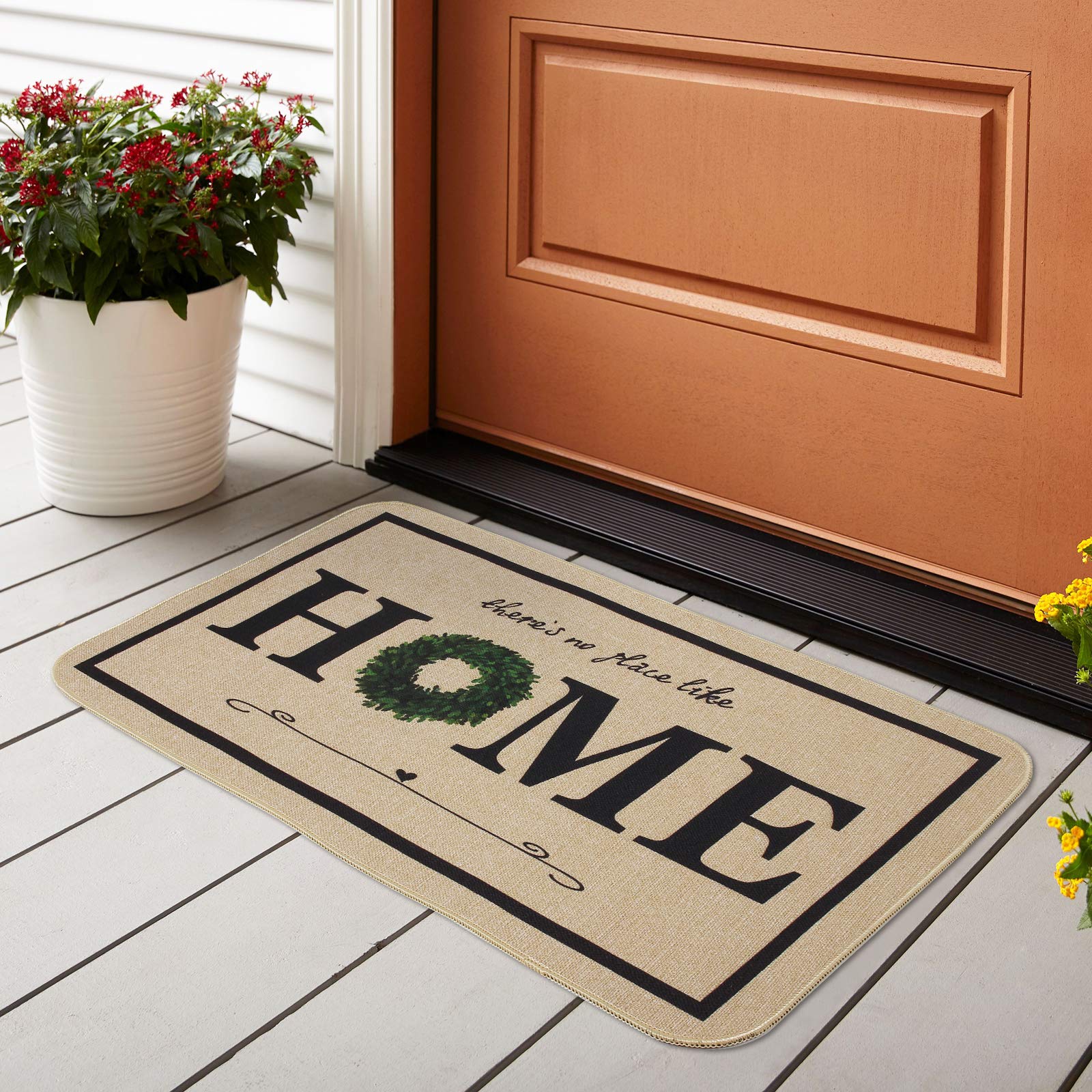 Onway Indoor Front Door Mat 18X29 Inch Welcome Mats Non-Slip Doormat Entry Rugs For Inside House And Home Entrance With Home Quo