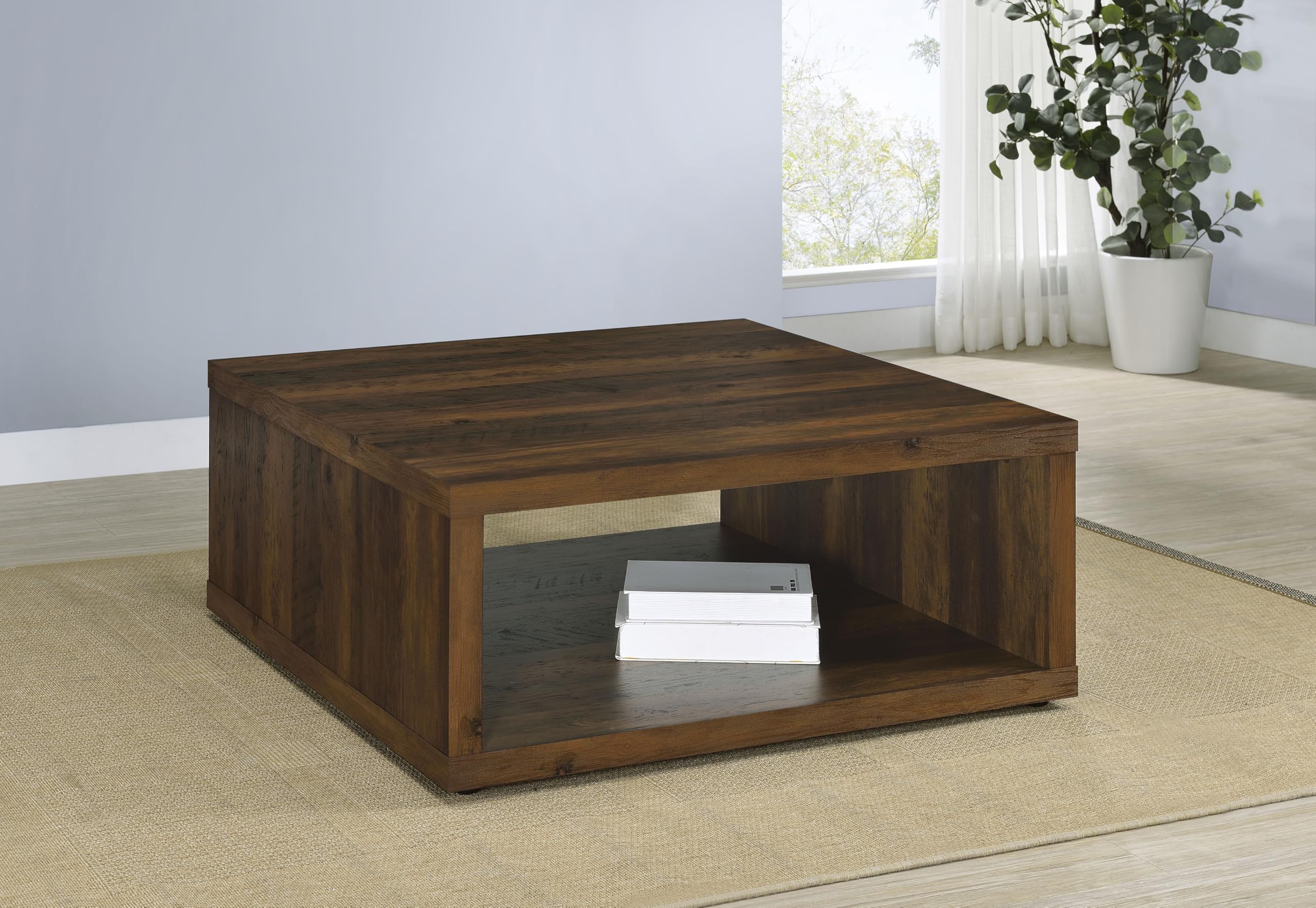 Coaster Home Furnishings Frisco Square Engineered Wood Coffee Table Dark Pine