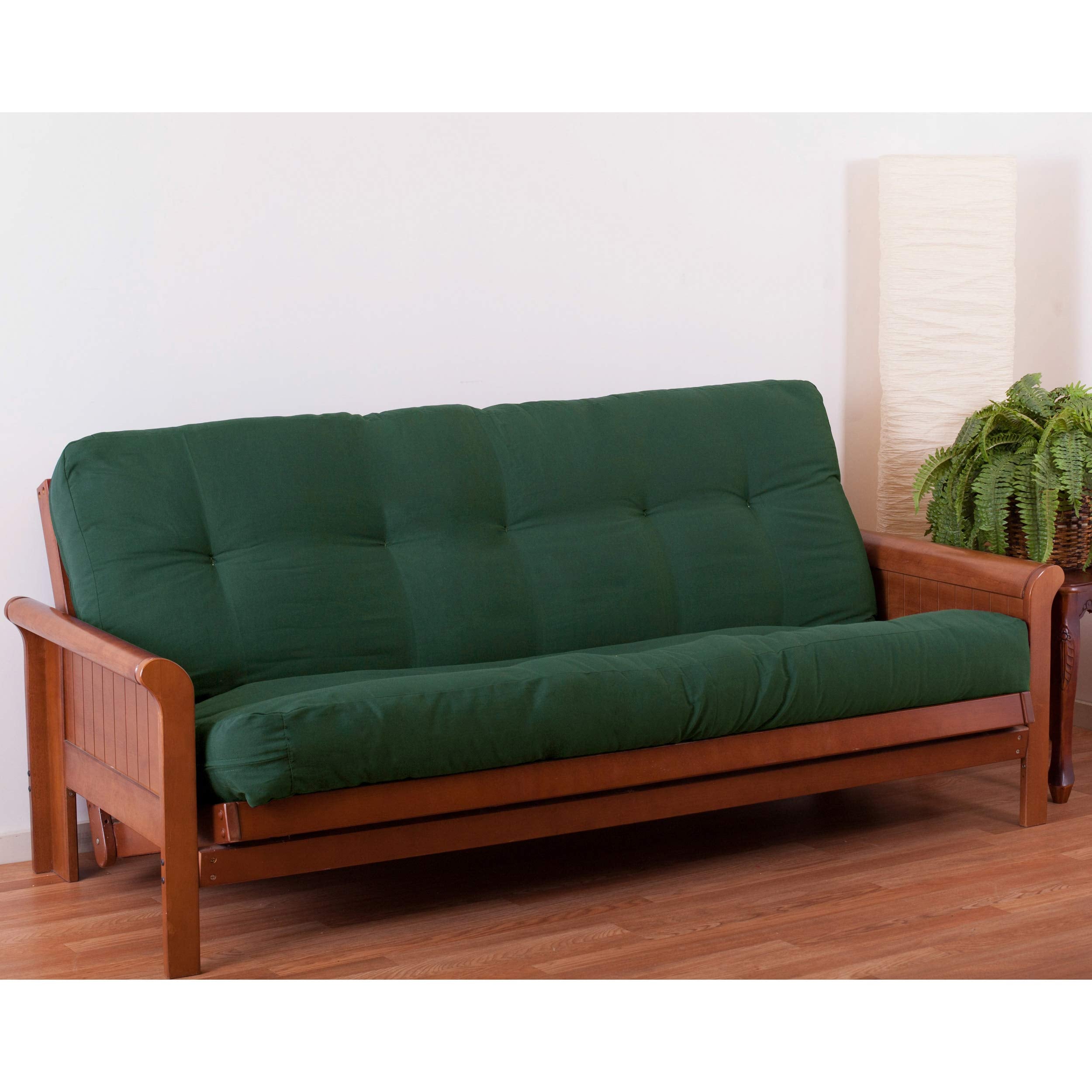 Blazing Needles Renewal 7' Twill Futon Mattress, Queen, Forest Green
