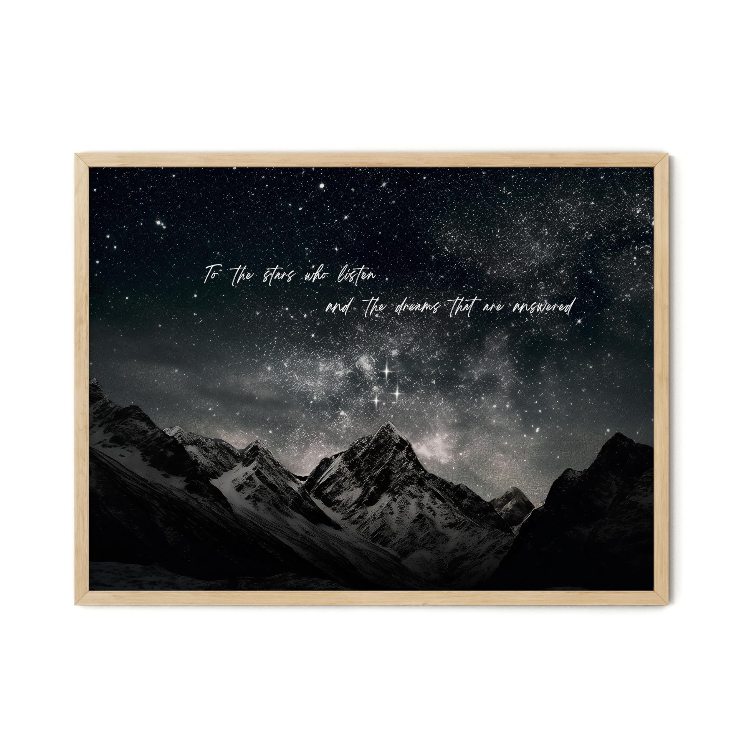 TwoDays Fantasy Books Merchandise Room Decor, To The Stars Who Listen Wall Art Prints For Bookish Gifts, City Of Starlight Poste