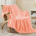 Emme Soft Fleece Pink Throw Blanket For Couch Luxury Flannel For Bed Sofa Chair, Plush, Warm And Cozy Blanket With Geometric Gri