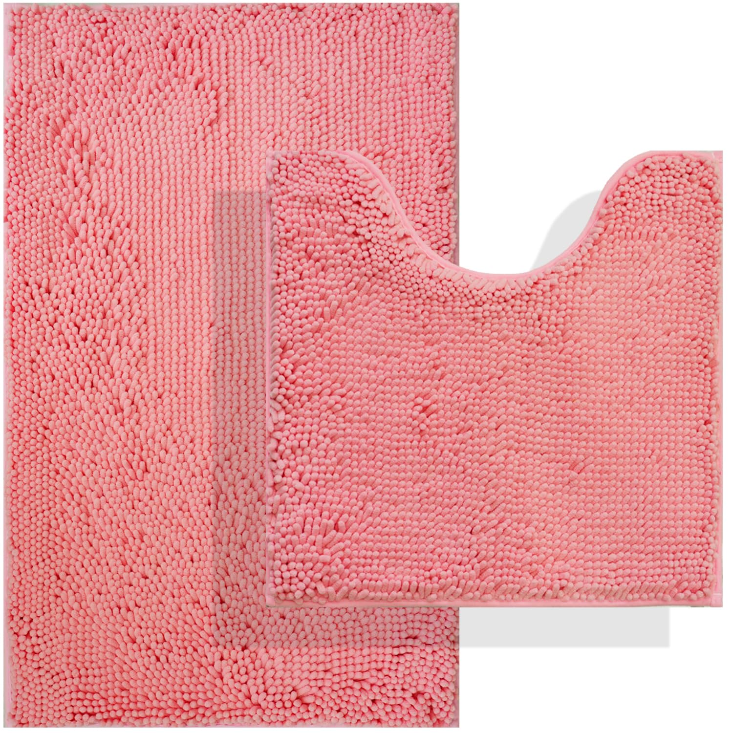 BOANKODU Bathroom Rugs Sets 2 Piece, Absorbent Bath Mat for Bathroom Very Soft Chenille Bathroom Rug Non-Slip, 32x20 Inch + 20x2