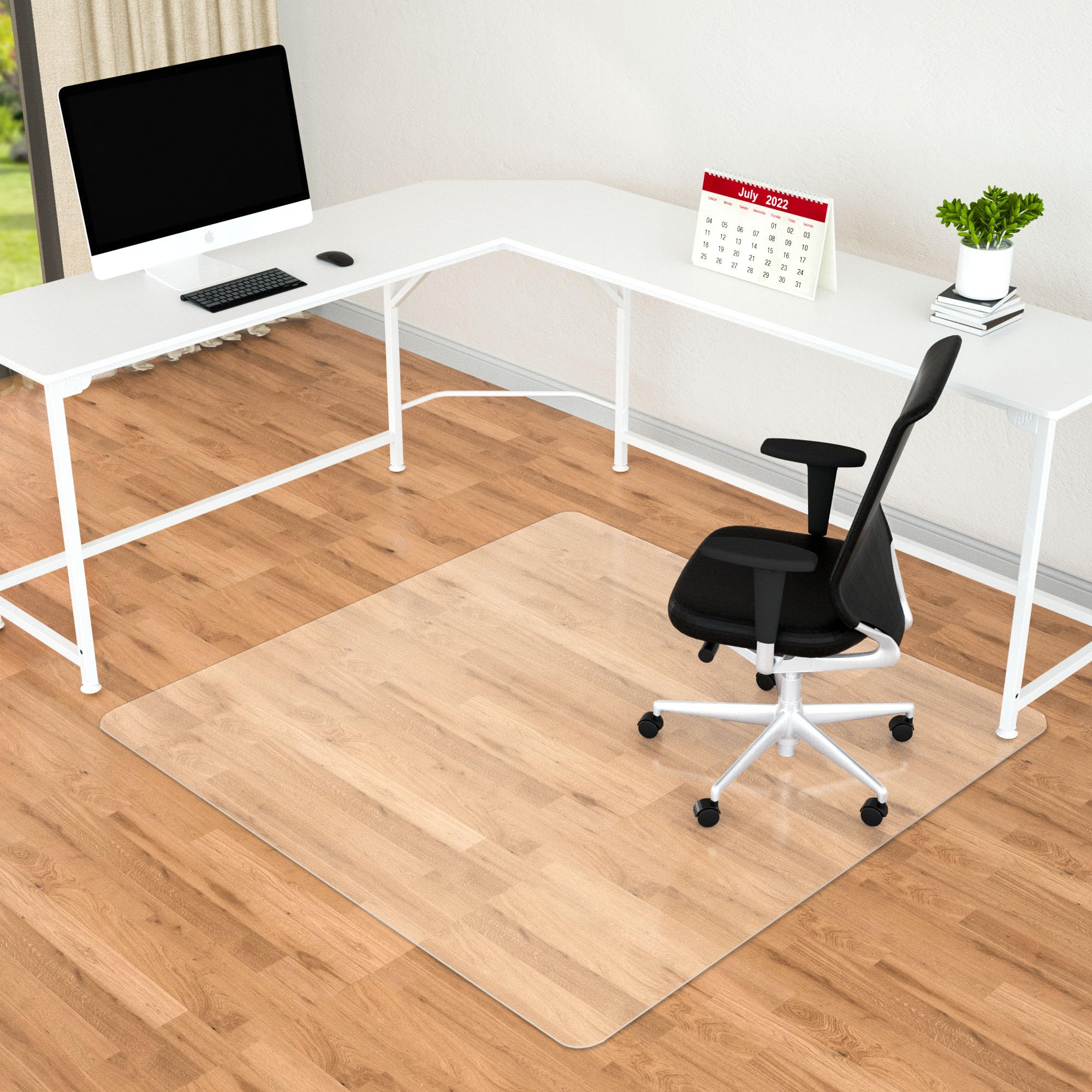 Amyracel Extra Large Office Chair Mat For Hardwood Floor- 48In X 48In Clear Computer Desk Chair Floor Mat For Hard Wood/Tile Flo