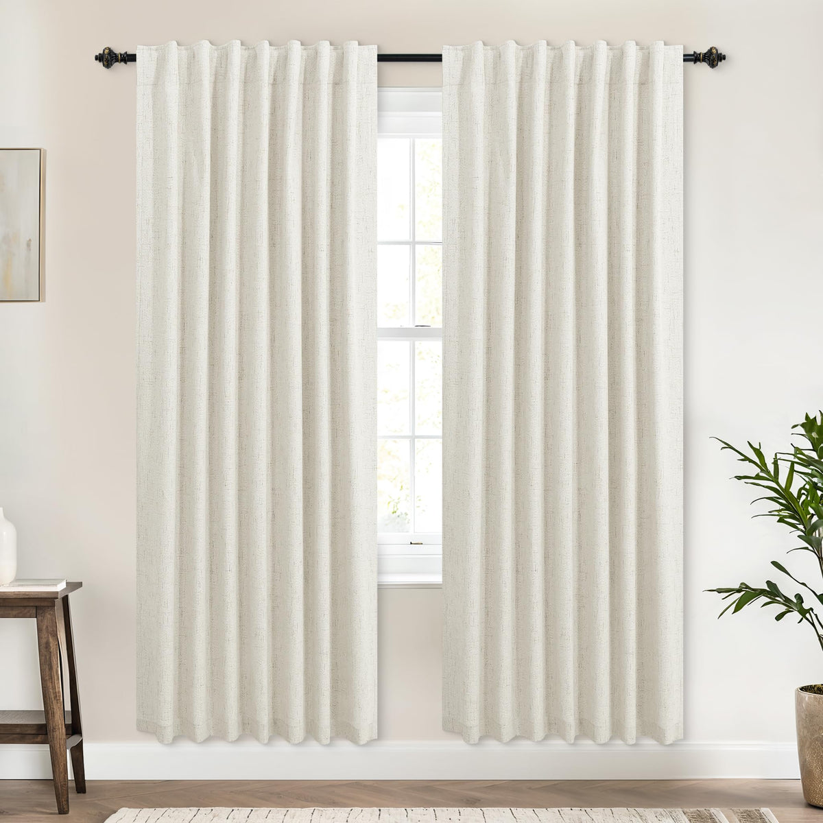Koufall Thermal Curtains For Winter Living Room,Insulated 78 Inch Curtains By Size Not Cover Heat Vent Linen Blackout Insulating