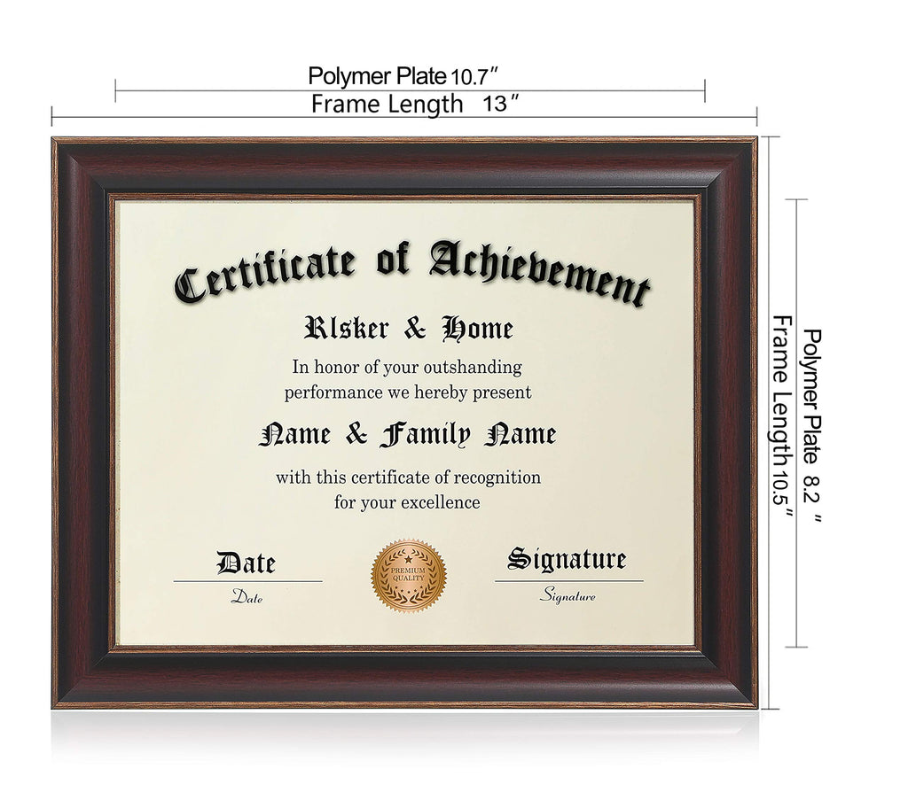 Elsker&Home 8.5X11 Certificate Frame - Classic Cherry Wood Color - 2.0 Mm Panels - Only 8.5X11 Inch Without Mat - For Document/P