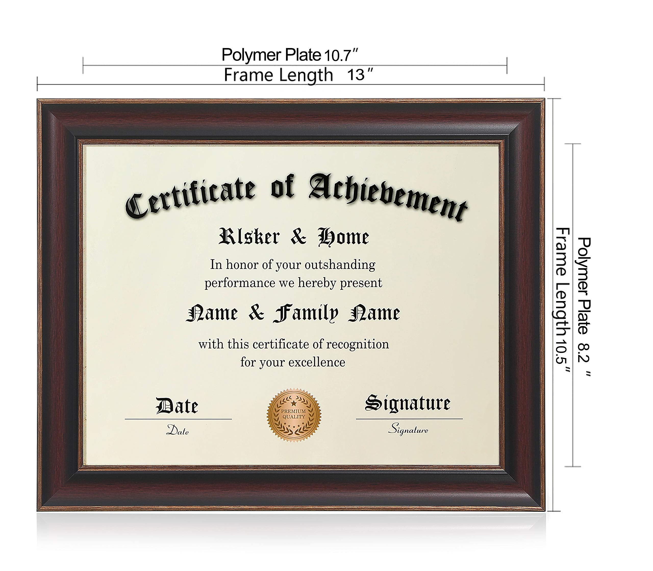 Elsker&Home 8.5X11 Certificate Frame - Classic Cherry Wood Color - 2.0 Mm Panels - Only 8.5X11 Inch Without Mat - For Document/P