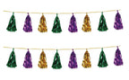 Beistle Beistle , 2 Piece Metallic Tassel Garlands, 9.75'' x 8', 9.75'' x 8', Green/Gold/Purple