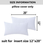 Home Brilliant Oblong Throw Pillow Striped Corduroy Rectangle Pillow Covers For Couch Lumbar Cushion Covers, 12 X 20 Inch, Pure