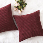 Home Brilliant 16X16 Pillow Covers Super Soft Corduroy Decorative Throw Pillows Cover 40X40 Cm Dark Red Velvet Throw Pillows For
