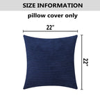Home Brilliant 2 Packs Outdoor Pillows Cover 22X22 Pillow Covers For Couch Striped Velvet Pillowcases, 55Cm X 55Cm, 22 X 22 Inch