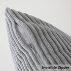 Home Brilliant Set Of 2 Striped Corduroy Euro Sham Large Throw Pillow Cover Decorative Cushion Cover For Bed, 24 X 24 Inch, Ligh