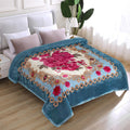 Jyk Korean Mink Fleece Flannel Blanket Queen Size 75' X 87', 5 Pounds - 2 Ply Reversible Silky Soft Plush Warm, Comfy Blanket