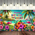 BlissYard Hawaiian Birthday Banner Hawaiian Party Decorations Tropical Backdrop Luau Banner Happy Birthday Sign Beach Theme Back