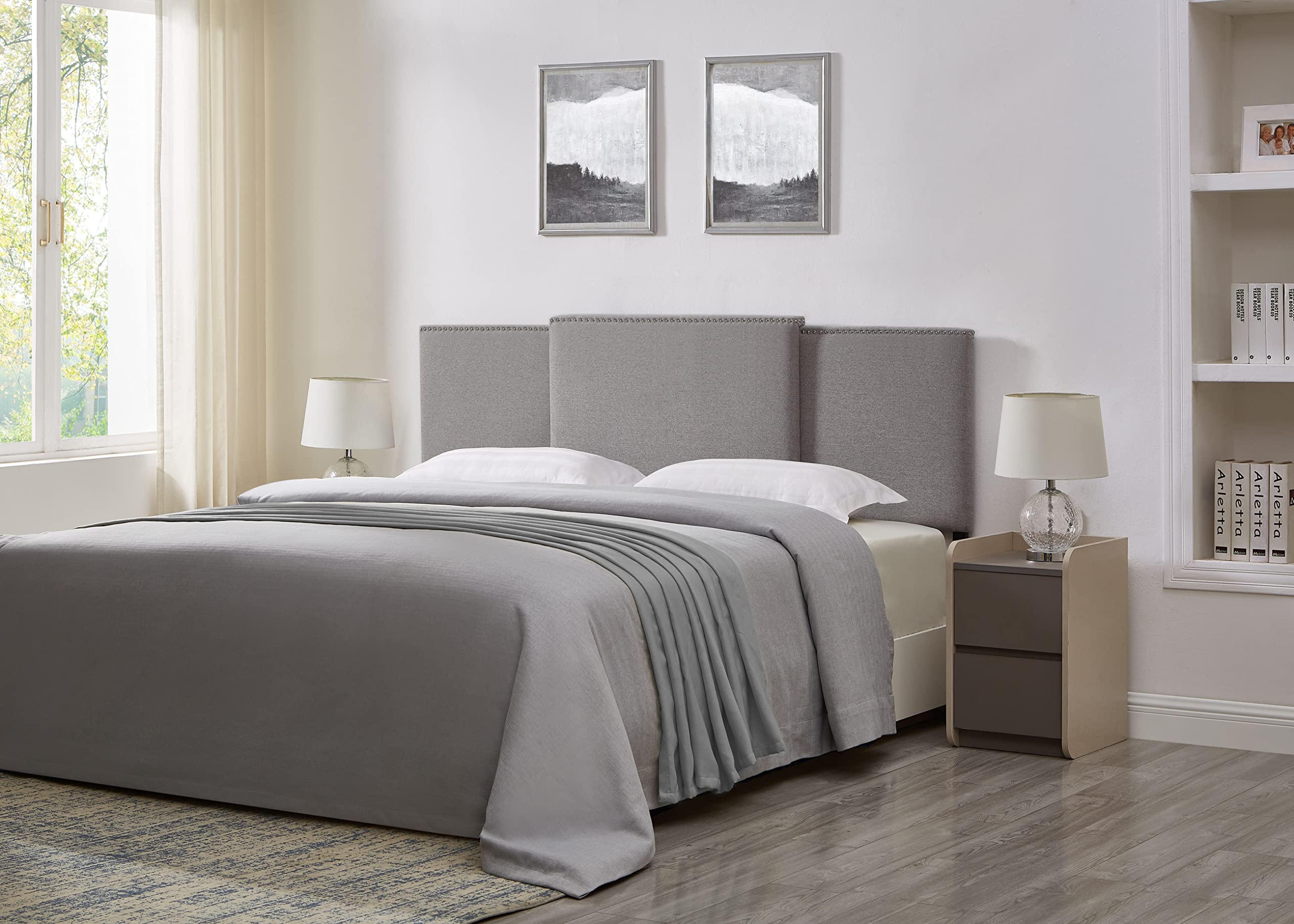 Ball & Cast Upholstered Headboard, King/Full/Queen, Grey