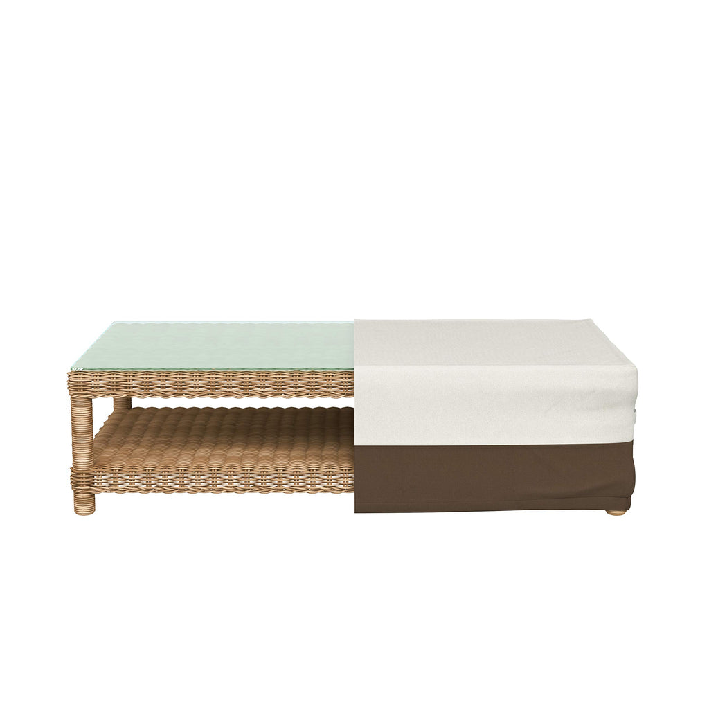 Amazon Basics Outdoor Patio Coffee Table Cover, Beige/Tan, 48'X28'