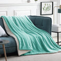 Walensee Sherpa Fleece Blanket (Twin Size 60   X80    Turquoise) Plush Throw Fuzzy Super Soft Reversible Microfiber Flannel Blan