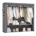 SONGMICS Portable Closet, Wardrobe Closet Organizer with Cover, 4 Hanging Rods and Shelves, 4 Side Pockets, 66.9 x 17.7 x 65.7 I
