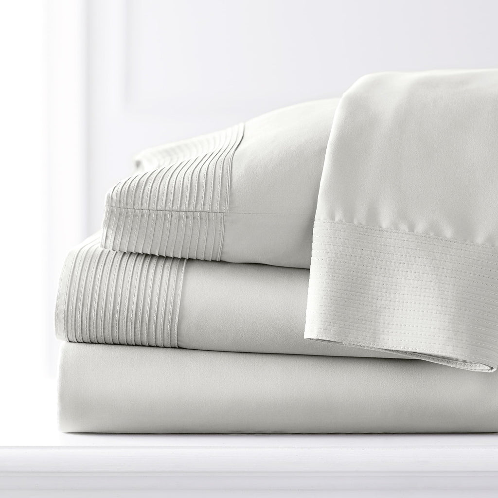 Southshore Fine Living, Inc. Full Size Bed Sheets Set, Pleated 4-Piece, 21'' Extra Deep Pocket Sheets, Full Size | Flat Sheet, F