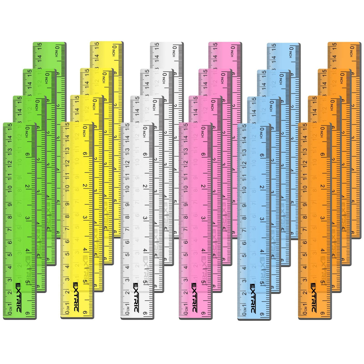 Assorted Ruler Rulers 6 Inch Bulk Classrom, 24 Count Rulers For Kids Assorted Colors ...