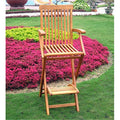 International Caravan Furniture Piece Set of Two Royal Tahiti Outdoor Folding Bar Chair