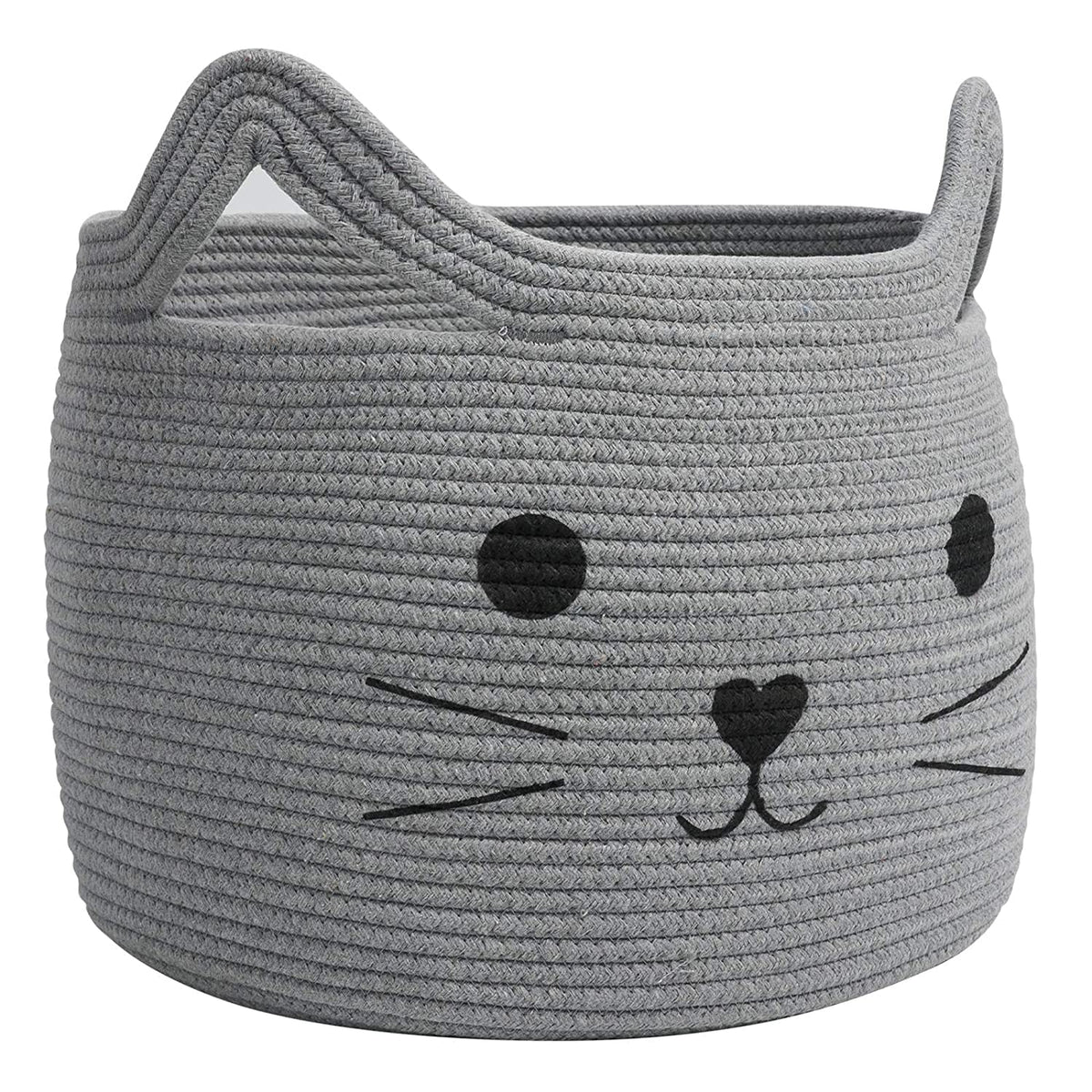 Large Woven Cotton Rope Storage Basket, Laundry Basket Organizer for Toys, Blanket, Clothes, Towels, Gifts | Pet Gift Basket for