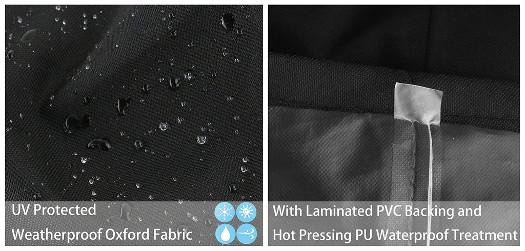 Rosielily Outdoor Couch Covers Patio Sofa Covers Waterproof, Black Outdoor Loveseat Covers, Outside Lawn Bench Covers, Stackable Heavy Duty Covers Patio Furniture Covers, Black